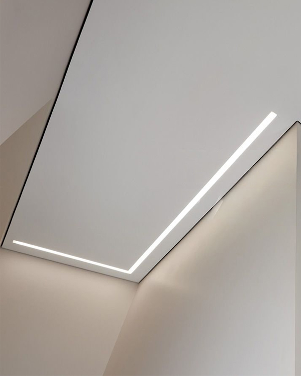 Napínaný Strop Led Detail Roh Podhledu Moderní Osvětlení